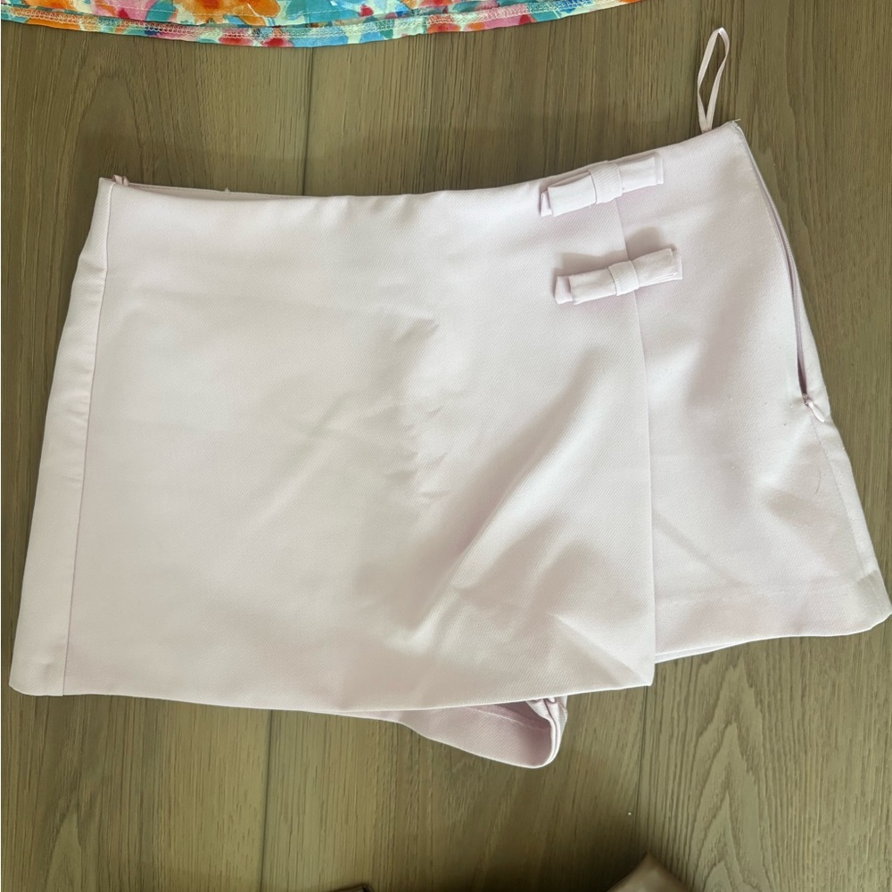 Zara Soft Pink Skort with Bow Details